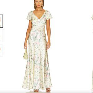 SELKIE Flutter Slip Dress Silk in Fantasy, Size S